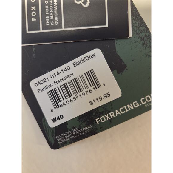 Fox Racing Pants Panther Mens 40 Black Off Road Riding Drift Motocross - Picture 7 of 13